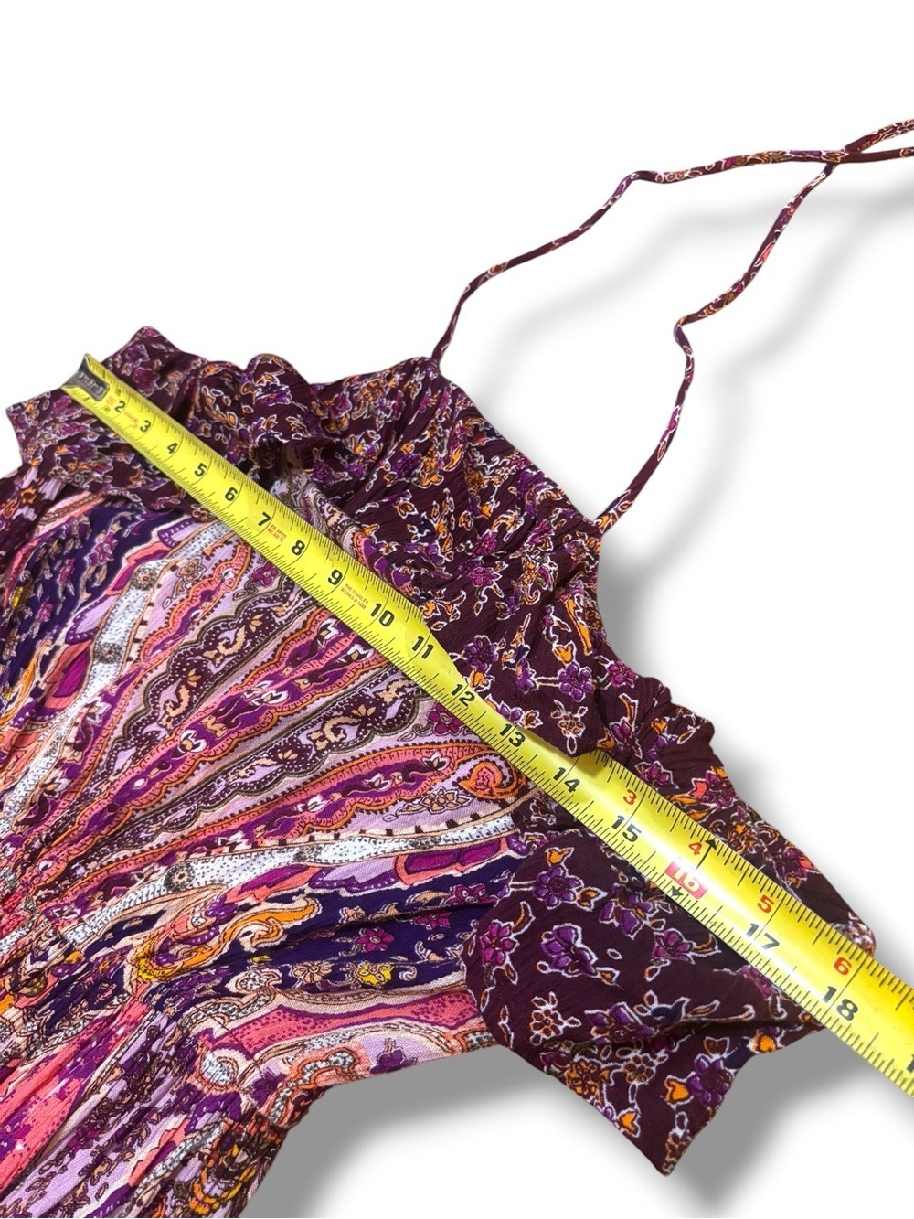 Mi Ami Francesca Paisley Halter Boho Maxi Dress Festival Hippie Large - Picture 4 of 9